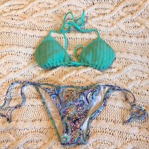 VS crochet top bikini and pattern bottoms